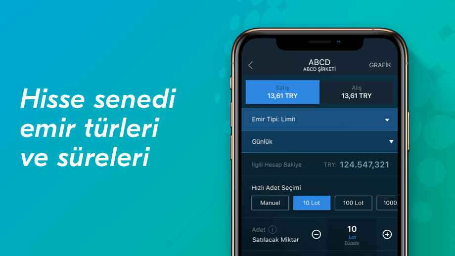 Hisse senedi emir türleri ve süreleri